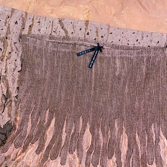 🔶Lapis Strapless Peach & Black Floral Tube Multi Way Dress Or Skirt Size OS - Picture 5 of 5